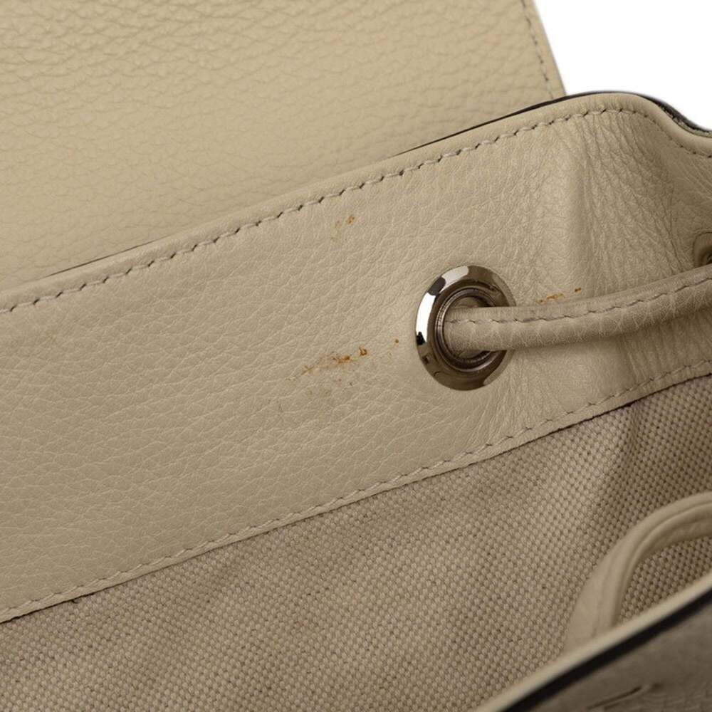 GUCCI Authentic White Leather Bamboo Backpack - Picture 5 of 7